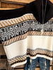 For The Fun Of It Sweater Poncho - Black/Camel/Ivory