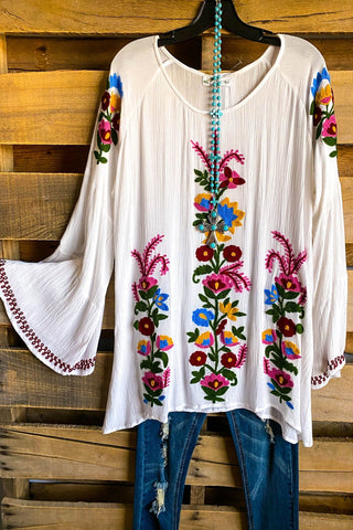 AHB EXCLUSIVE: One Wish Top - White/Turquoise - SALE