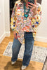 Wildflower Walks Oversized Blouse  - Green Yellow Multi