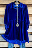 Seek Sophistication Velvet Tunic/Dress - Sapphire