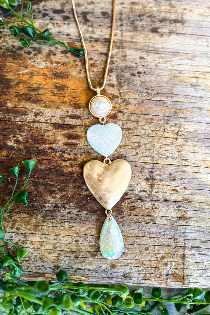 Pearl Of Hearts Necklace - Gold