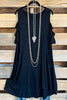 Classic Cold Shoulder Dress - Black