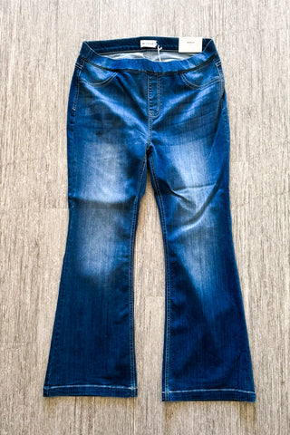 Sustainable High-Rise Bootcut Jean - Dark Wash - TUMMY CONTROL