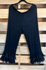 Lacy Chandelier Capris - Black
