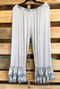 Lacy Chandelier Capris - Gray