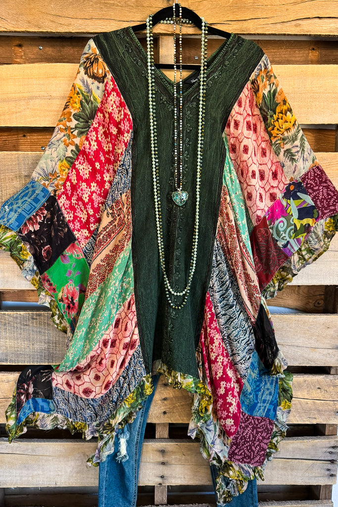 Skipping Songs Poncho/Kimono - Basil