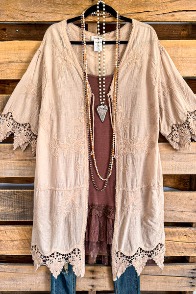 Cafe Meet Up Cardigan - Mocha - 100% COTTON