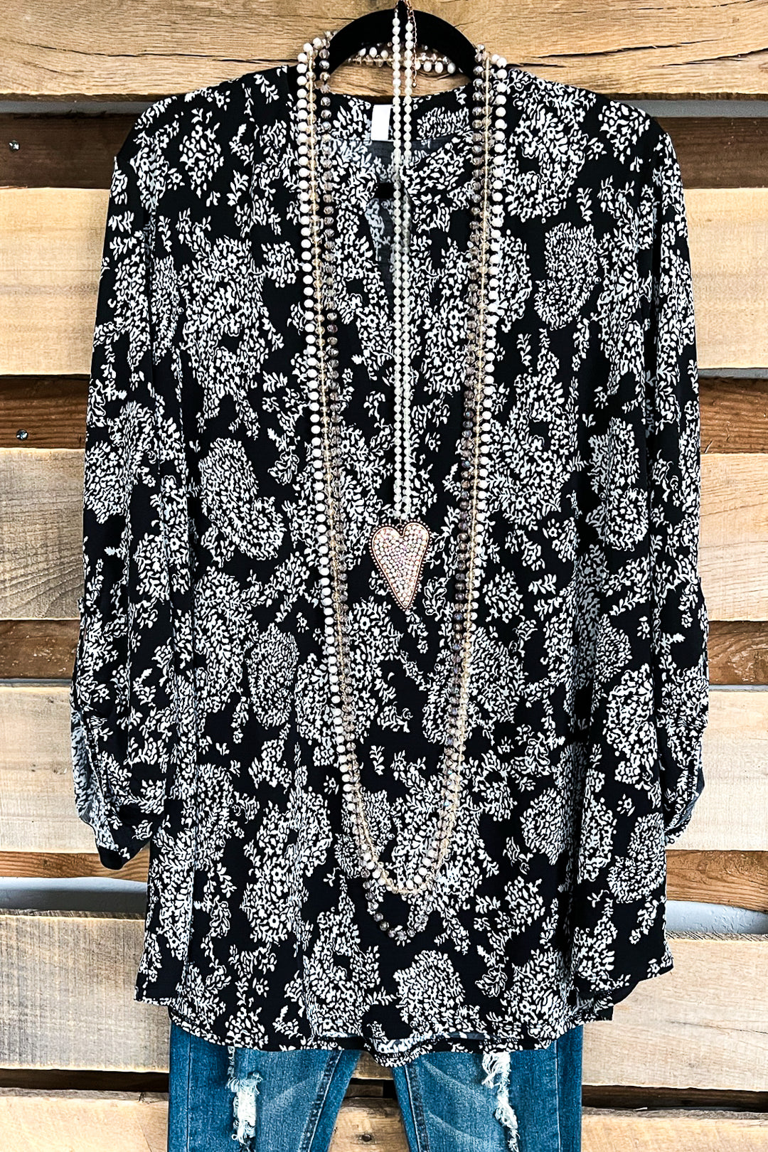 Always Included Top - Black Ivory . - SALE