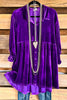 Seek Sophistication Velvet Tunic/Dress - Violet