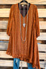 Lacy Bloom Dress - Rust
