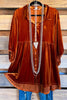 Seek Sophistication Velvet Tunic/Dress - Burnt Orange