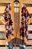 True Burnout Velvet Masterpiece  Kimono - Gold Bord