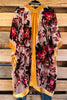 True Burnout Velvet Masterpiece  Kimono - Gold Bord