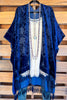 Celtic Wonder Burnout Velvet Kimono - Navy