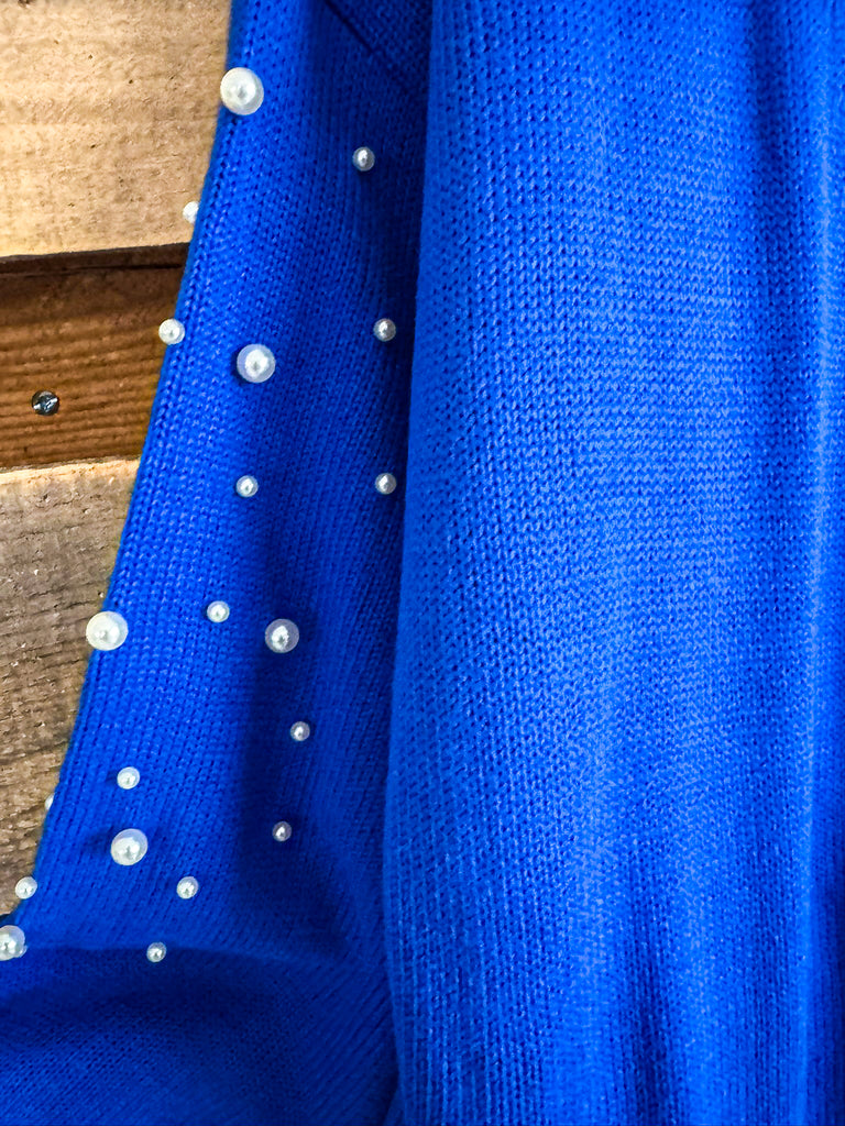 Royal Pearl Cardigan - Royal Blue