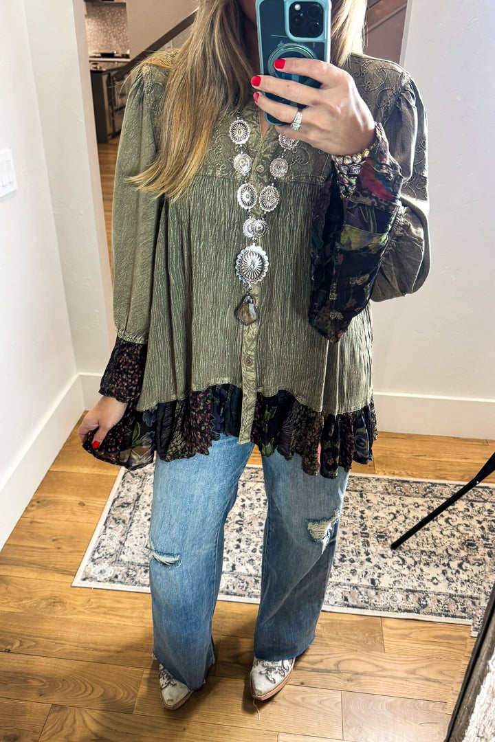 Dreams That Come True Oversize Top  - Gravel