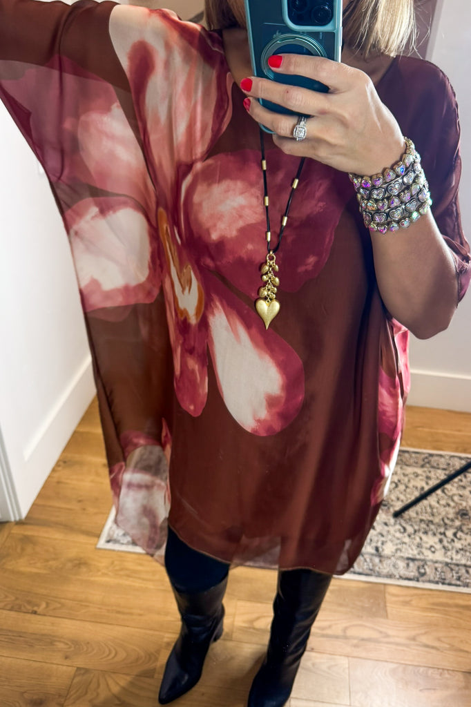 Italian Silk Blend Oversized Tunic Dress | Made in Italy