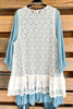 Modern Delight Tunic/Vest (2 Piece Set) - White Blue