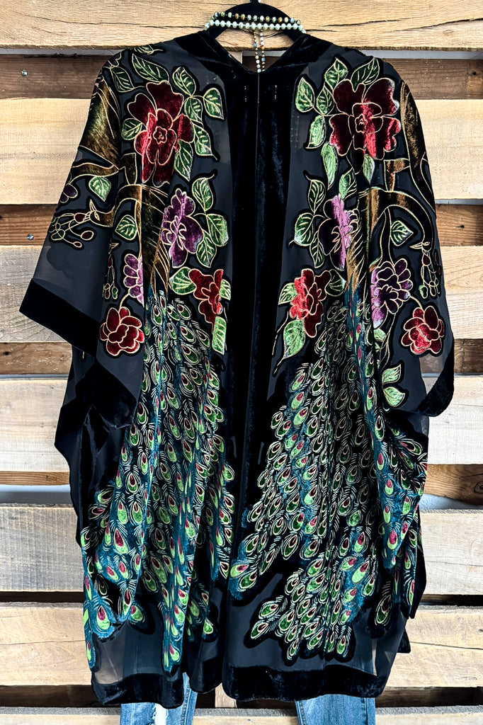 Outside Glance Kimono - Peacock