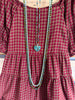 Wonderful Promises Plaid Dress - Red Olive - 100% COTTON