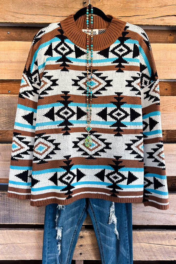 Montana Skies Sweater - Mocha Multi - SALE