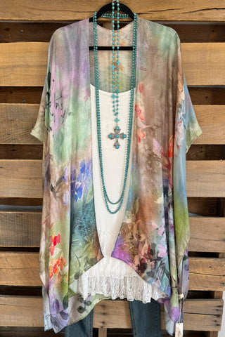 Devoted To Truth Oversized Button Up Blouse - Sage Blush