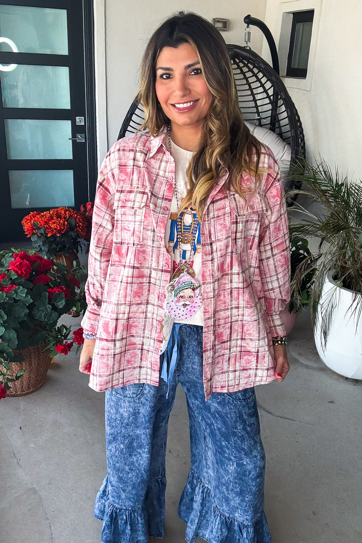 Angel Plaid Button Up - 100% Cotton