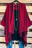 Winter Walk Poncho - Burgundy