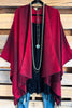 Winter Walk Poncho - Burgundy