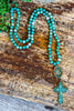 Aquamarine Cross Necklace - Aqua