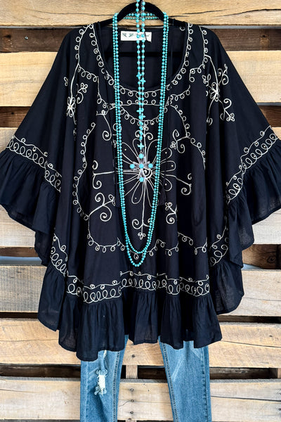 AHB EXCLUSIVE: Stories To Tell Poncho - Black - 100% COTTON
