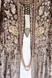 AHB EXCLUSIVE: Long Velvet Embroidery Cardigan - Bronze