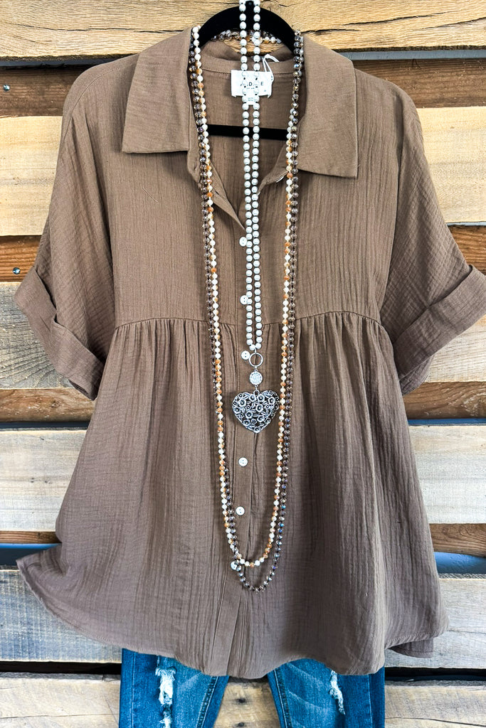 Always Going Tunic - Mocha - 100% COTTON