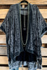 Value Of Truth Burnout Velvet Kimono - Gray