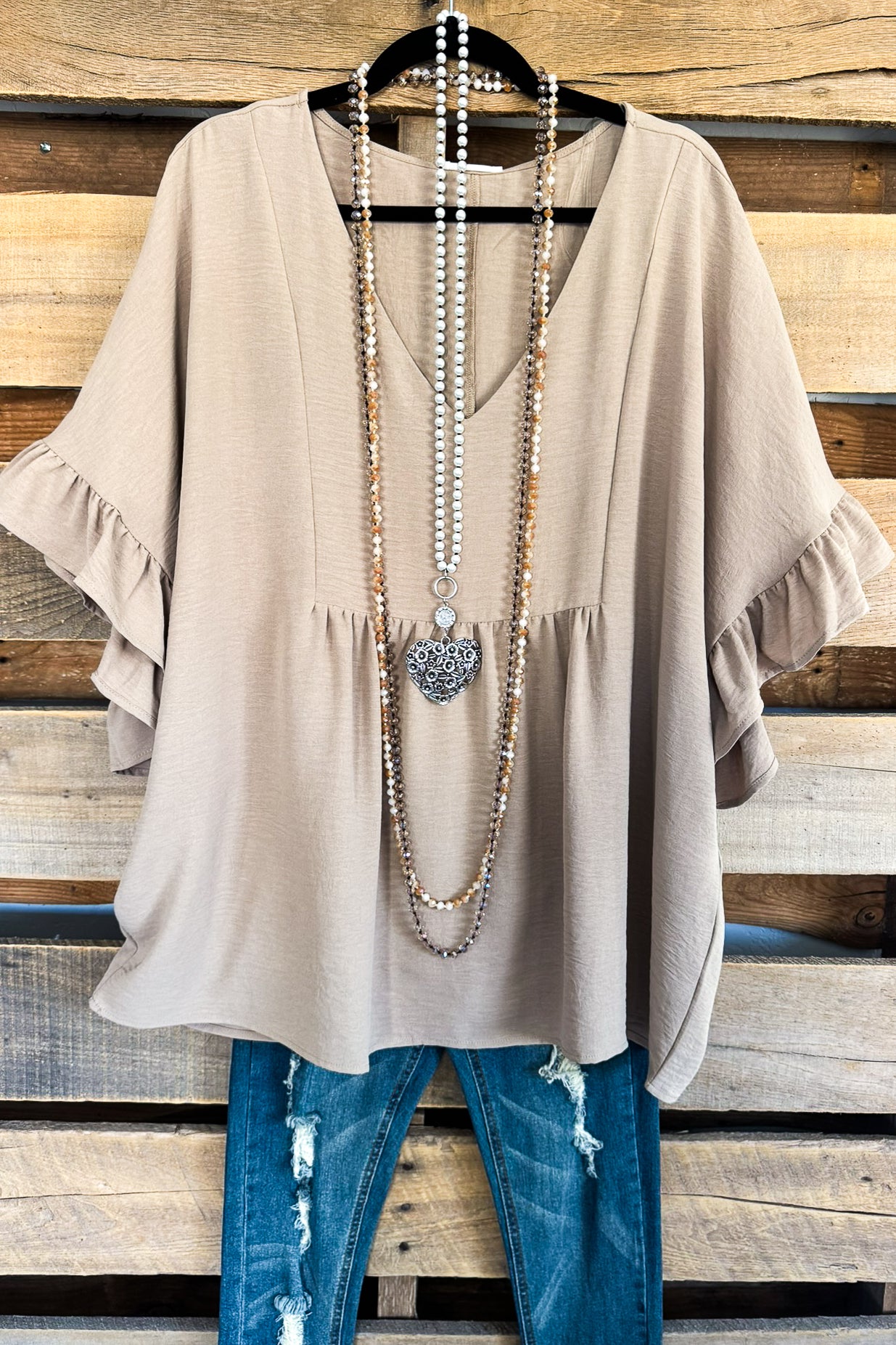 Lizzy Blouse - Taupe main image 0