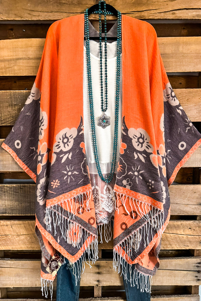 Future Forward Poncho - Orange/Gray