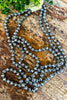 Long Beaded Necklace - Graphite/Silver