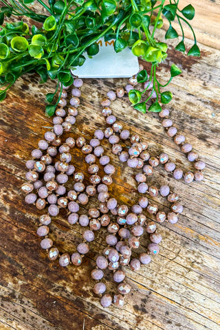 Long Beaded Necklace - Graphite/Silver