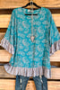 In The Right Place Tunic - Turquoise