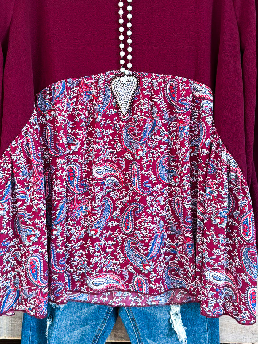 Down To Business Top - Crimson