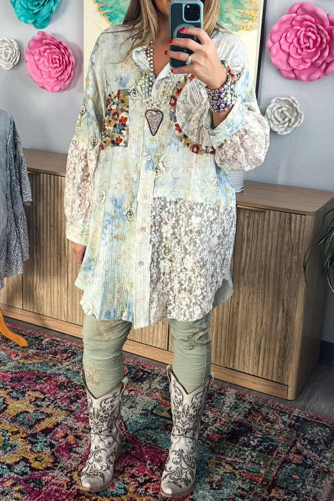 Confidence In Motion Tunic - 100% Cotton - Blue Sage Mist