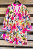 Paradise Whispers Dress - Berry - 100% COTTON