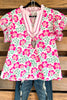Brilliant Bouquets Top - Pink - 100% Cotton
