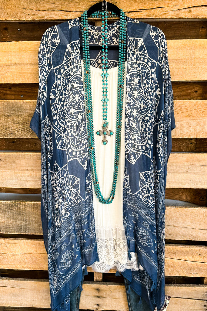Oceanic Dream Kimono - Navy