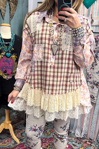 Pink Kaleidoscope Kimono - Pink/Blue - 100% COTTON