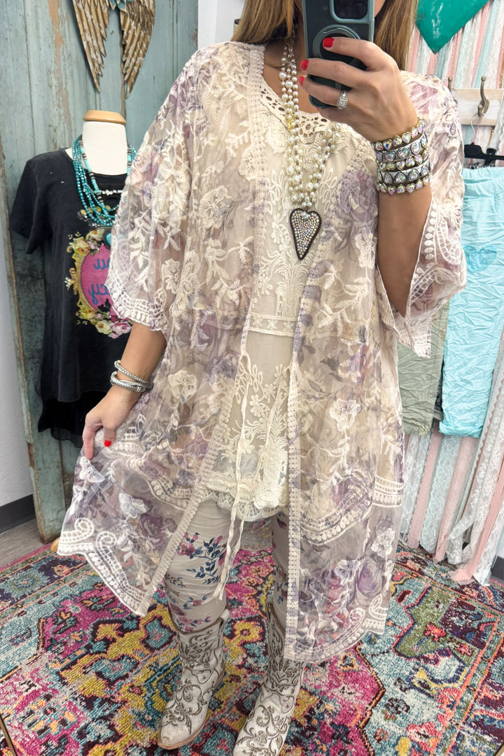 AHB EXCLUSIVE: More Than Just a Friend Lace Kimono - Rose - SALE