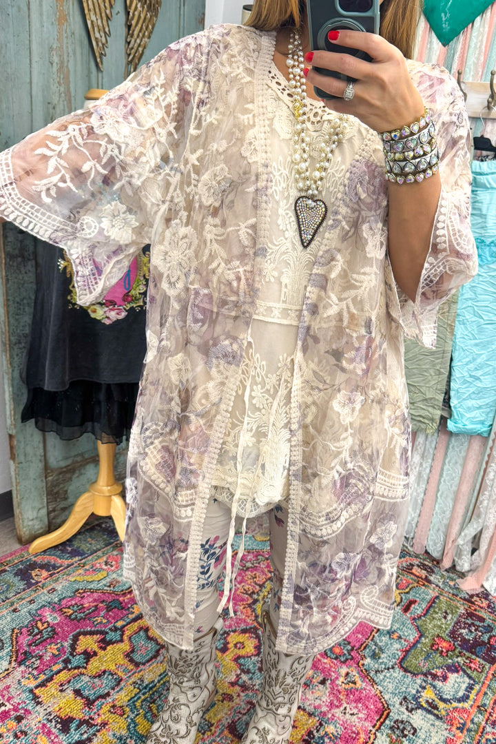 AHB EXCLUSIVE: More Than Just a Friend Lace Kimono - Rose - SALE