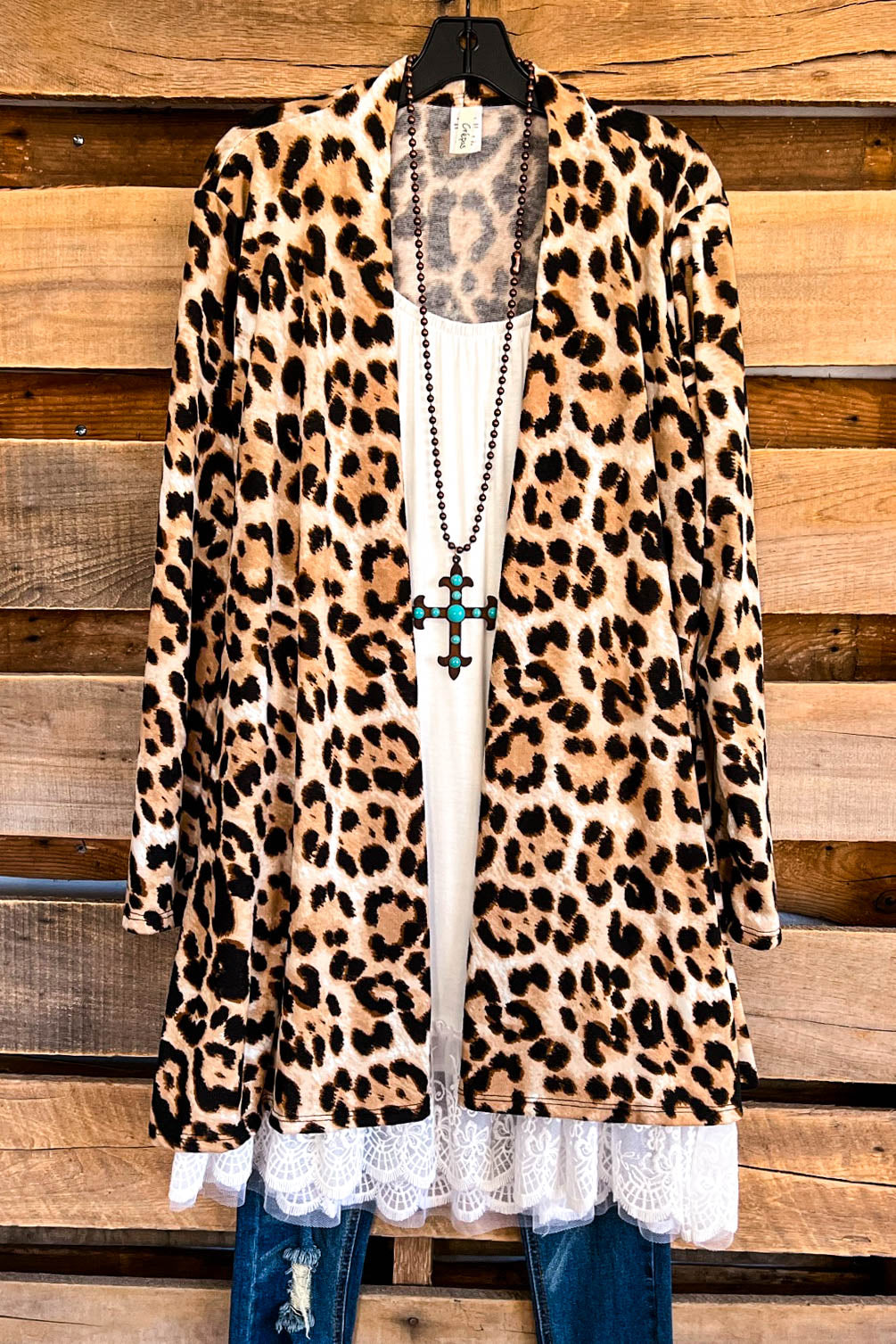 Attention To Perfection Cardigan - Taupe/Black - SALE