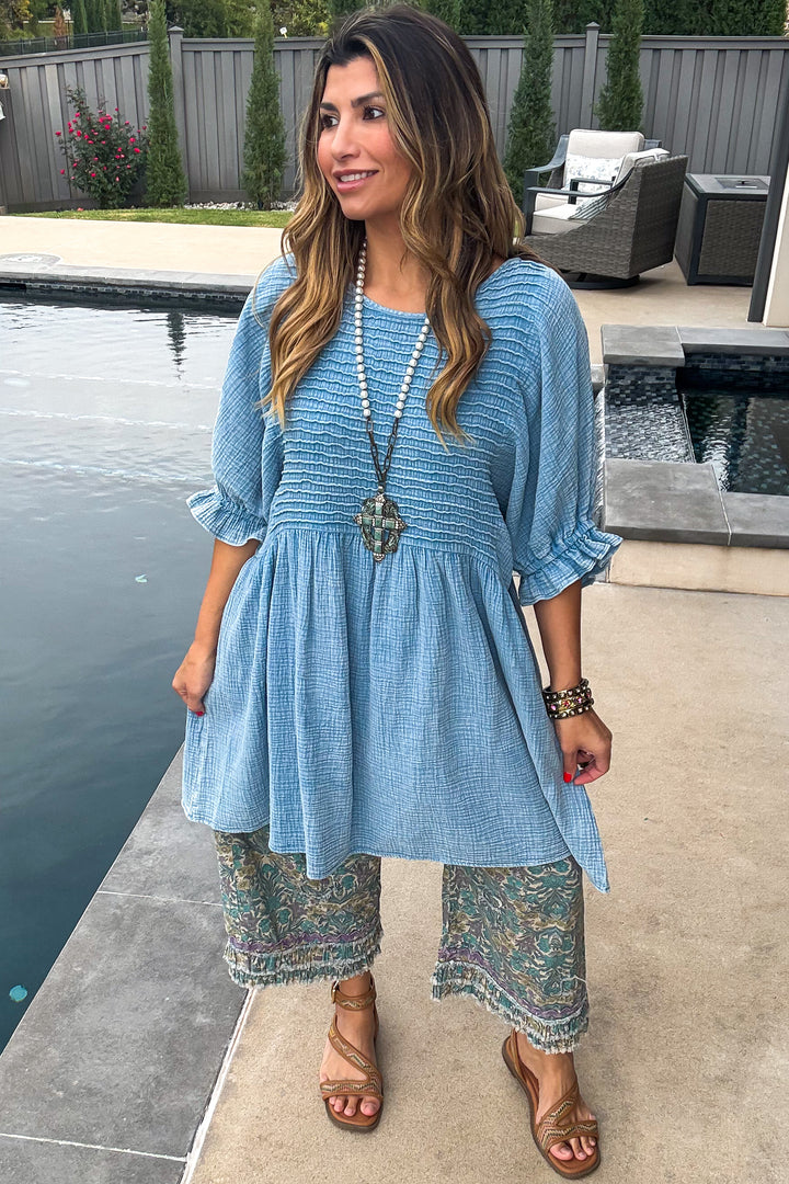The Softest Dress Ever - 100% Cotton - Blue