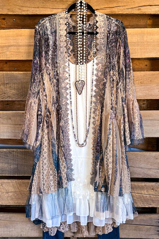 AHB EXCLUSIVE: Long Awaited Lace Cardigan - Beige/Leopard